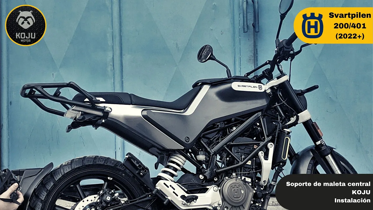 🔧🧰 Instalación de soporte de maleta central KOJU para Husqvarna Svartpilen 200 y 401 (2022-2024)