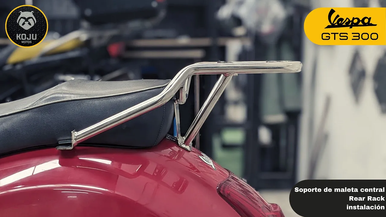 🔧🧰 Vespa GTS 300 // Instalación de soporte de maleta central // Rear rack instalation