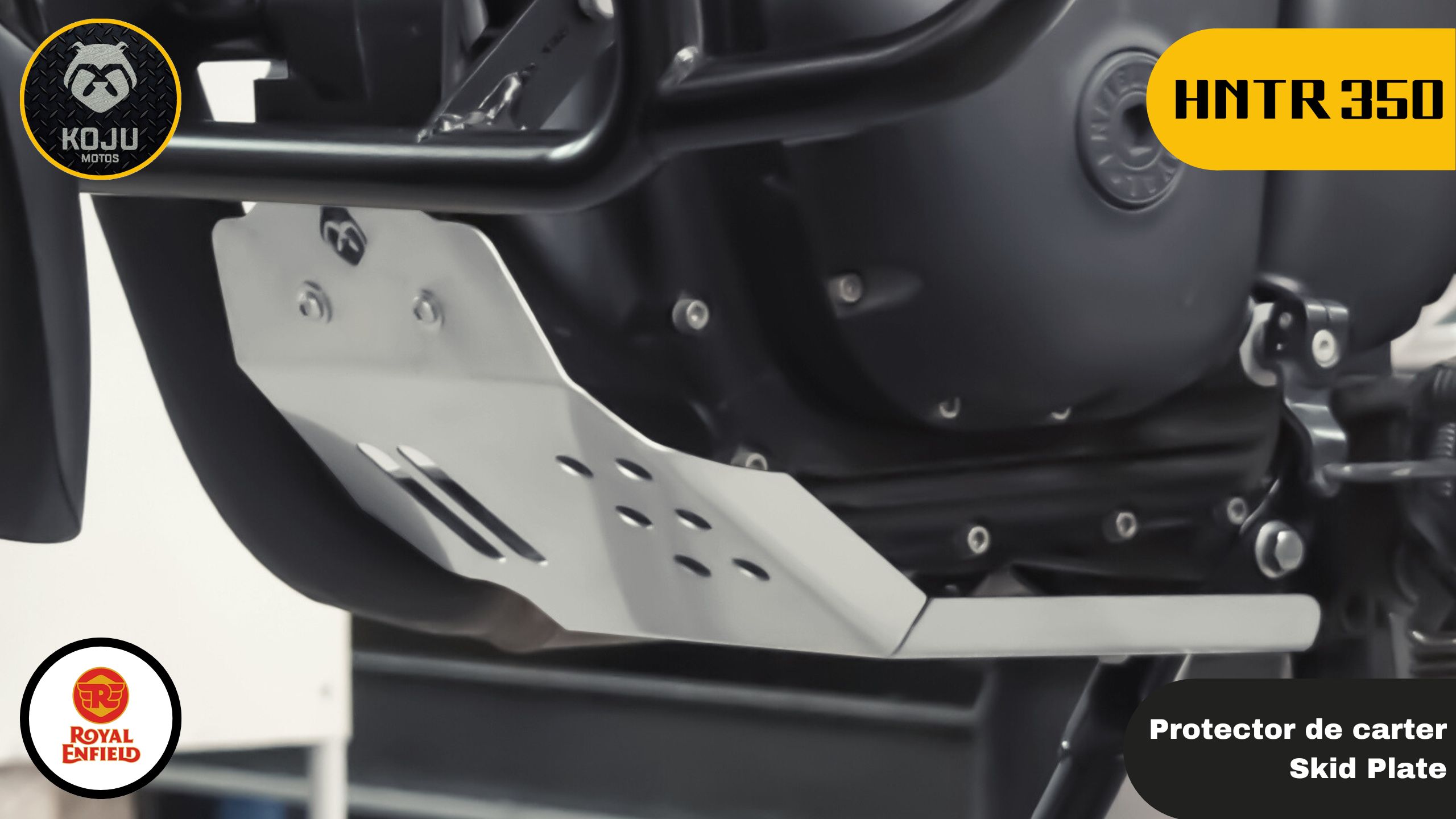 🔧🧰ROYAL ENFIELD HNTR 350: Instalación Protector de carter  / Skid Plate - KOJU